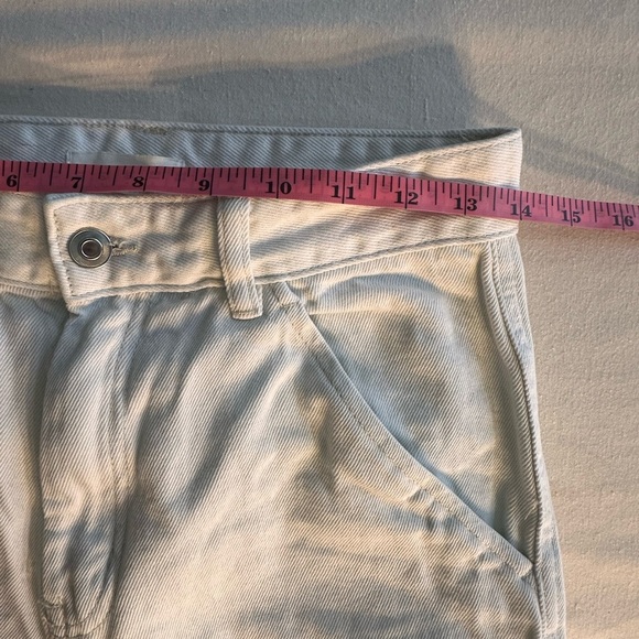 H&M White Wide Leg Painters Pants Size 4 Grunge Classic Preppy Eclectic 80’s - Picture 7 of 9